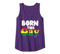 Born This Gay Pun Funny LGBTQ Rainbow Flag Gay Pride Ally Tank Top