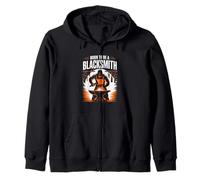 Born To Be A Blacksmith Forge Hammer Anvil Zip Hoodie