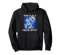 Born To Be A Drama Queen Old School Rockabilly Skull Pullover Hoodie