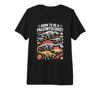 Born to Be A Paleontologist Dinosaur Fossil Skeletons Premium T-Shirt