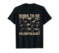 Born to Be a Paleontologist Funny Fossil Chart Dinosaur Value Graphic T-Shirt