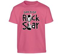 Born To Be a Rock Star Mens T-Shirt Music Guitar Rock n Roll Unisex Boys Girls Kids Gift Unisex Boys Girls Kids TShirt Printed Design Heliconia - Youth Small (Age 5-6)