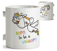 Born to be a Unicorn Mug - Original and Funny Present for Unicorn Lovers and Baby Unicorns/Children - Coffee Cup Ceramic 350 mL / 11 oz