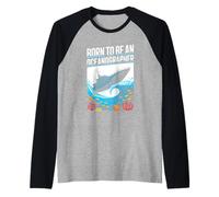 Born to Be an Oceanographer Ocean Research Wave Raglan Baseball Tee