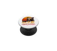 Born To Be Awesome Bear Stuff | Vintage Sunset Retro Bear PopSockets Adhesive PopGrip