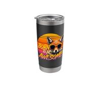 Born to Be Awesome Fox Stuff Foxes Retro Vintage Sunset Fox Stainless Steel Insulated Tumbler