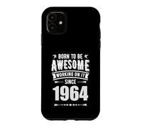 Born To Be Awesome Working On It Since 1964 Retro Birth Year Case for iPhone 11