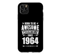 Born To Be Awesome Working On It Since 1964 Retro Birth Year Case for iPhone 11 Pro Max