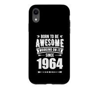 Born To Be Awesome Working On It Since 1964 Retro Birth Year Case for iPhone XR