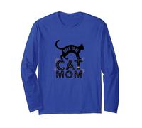 Born to Be Cat Mom: Feline Lover Pride Long Sleeve T-Shirt, Adult Unisex, Royal Blue, XL