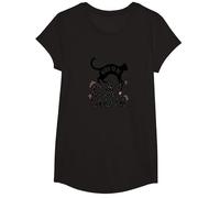 Born to Be Cat Mom: Feline Lover Pride T-Shirt, Girls, Black, XS