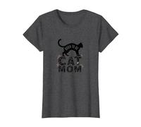 Born to Be Cat Mom: Feline Lover Pride T-Shirt, Women, Dark Heather Grey, XXL