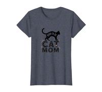 Born to Be Cat Mom: Feline Lover Pride T-Shirt, Women, Heather Blue, XL