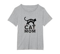Born to Be Cat Mom: Feline Lover Pride T-Shirt, Women's Plus, Heather Grey, 5X
