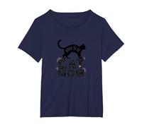 Born to Be Cat Mom: Feline Lover Pride T-Shirt, Women's Plus, Navy, 1X