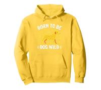 Born to Be Dog Wild Paw Print Puppy Lover Pullover Hoodie, Adult Unisex, Lemon, XL