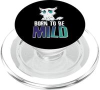 Born To Be Mild Cute Shy Cat Funny Introvert Joke Sarcastic PopSockets PopGrip for MagSafe