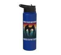 Born to Be Mothman Forced to Pay Taxes Retro Cryptozoology Stainless Steel Insulated Water Bottle