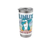 Born to Be Root Retro Penguin Linux Nerd Programmer Geek Stainless Steel Insulated Tumbler