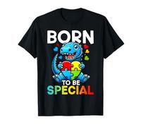 Born To Be Special Dinosaur Puzzle T-Rex Autistic Autism T-Shirt