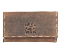 Born to be wild Women's Brown Strong Genuine Leather Wallet with a Scorpion
