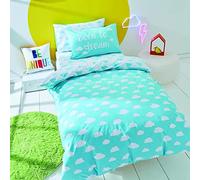 Born To Bedding Born To Dream Organic Cotton Single Duvet Cover Set with Pillowcases Blue
