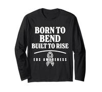 Born to Bend Built to Rise Zebra Ribbon EDS Awareness Design Long Sleeve T-Shirt