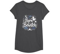 Born to Bewitch: Enchanting Witch Magic for Starry Nights T-Shirt, Girls, Dark Heather Grey, XS