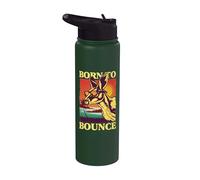 Born to Bounce Kangaroo Funny Australia Day Australian Retro Stainless Steel Insulated Water Bottle