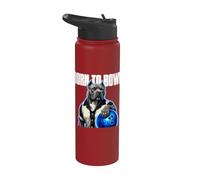 Born to Bowl Pitbull Dog Bowler Luminous Ball Stainless Steel Insulated Water Bottle