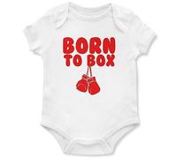 Born to Box Babygrow for Boys Boxer Fan Boxing Supporter Babies Vest, 3-6 Months, White