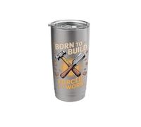 Born to Build Forced to Work Carpenter Joke Stainless Steel Insulated Tumbler