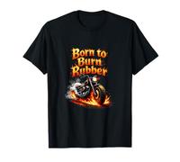 Born to Burn Rubber Vintage Biker Badge Graphic T-Shirt