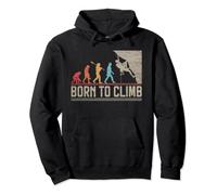 Born to Climb Evolution Climbing Funny Rock Climber Boulder Pullover Hoodie