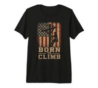 Born to Climb Lineman USA Flag Power Line Worker Premium T-Shirt