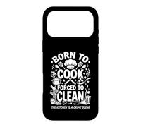 Born to Cook Forced to Clean Kitchen Crime Scene Typography Case for iPhone 17 Pro Max