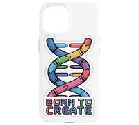 BORN TO CREATE DNA Crayon Helix Science Maker Case for iPhone 15
