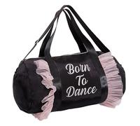 Born to Dance Duffle Bag Girls Gym Holdall Barrel Bag School Rucksack Large Sports Gym Dance Bag with Shoulder Straps and Carry Handles Ballerina Shoulder Weekend Bag