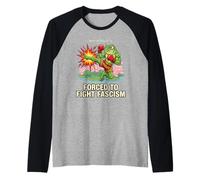Born to Dilly Dally Forced to Fight Fascism Frog Raglan Baseball Tee