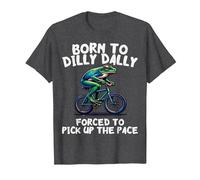 Born to Dilly Dally Forced to Pick Up The Pace Funny Meme T-Shirt, Men, Dark Heather Grey, Medium