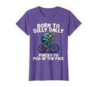 Born to Dilly Dally Forced to Pick Up The Pace Funny Meme T-Shirt, Women, Purple Heather, Medium
