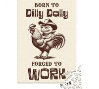 Born to Dilly Dally, Forced to Work Funny Cow Jigsaw Puzzle, 1000 Piece | For New Year downtime, this adult jigsaw puzzle with 1000 pieces combines a gift idea with a classic puzzle hobby.