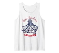Born to Dive Deep Into The Sea Octopus Diver Helmet Tank Top