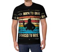 Born to Dive Forced to Work Men's T-Shirts Short Sleeve Casual Shirt Summer Sports Tees Tops M