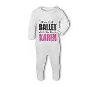 Born to do Ballet Like My Auntie/Sister/Cousin with Personalised Name - Baby Romper Suit - 0-3 Months