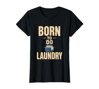 Born to Do Laundry Funny Household Chore Vintage Graphic Value Graphic T-Shirt, Women, Black, XL