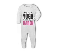 Born to do Yoga Like My Auntie/Sister/Cousin with Personalised Name - Baby Romper Suit - 0-3 Months