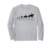 Born to Dressage | Equestrian Horse Riders Black Silhouette Long Sleeve T-Shirt