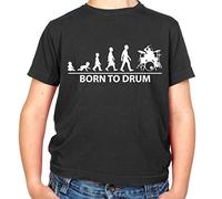 Born to Drum - Childrens/Kids Crewneck T-Shirt - Black - L (9-11 Years)