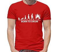 Born to Drum - Mens T-Shirt - Red - Small